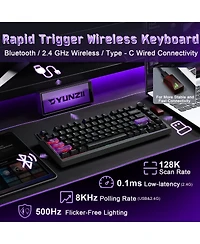 Lisen RT75 Pro Wireless Mechanical 75% Compact Keyboard, Compatible with Windows and Mac