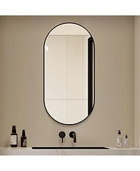 Busdays 48x24 Inch Bathroom Vanity Mirror Wall Mounted Framed Vertical or Horizontal Hanging Modern Hd Mirror for Bedroom Entryway