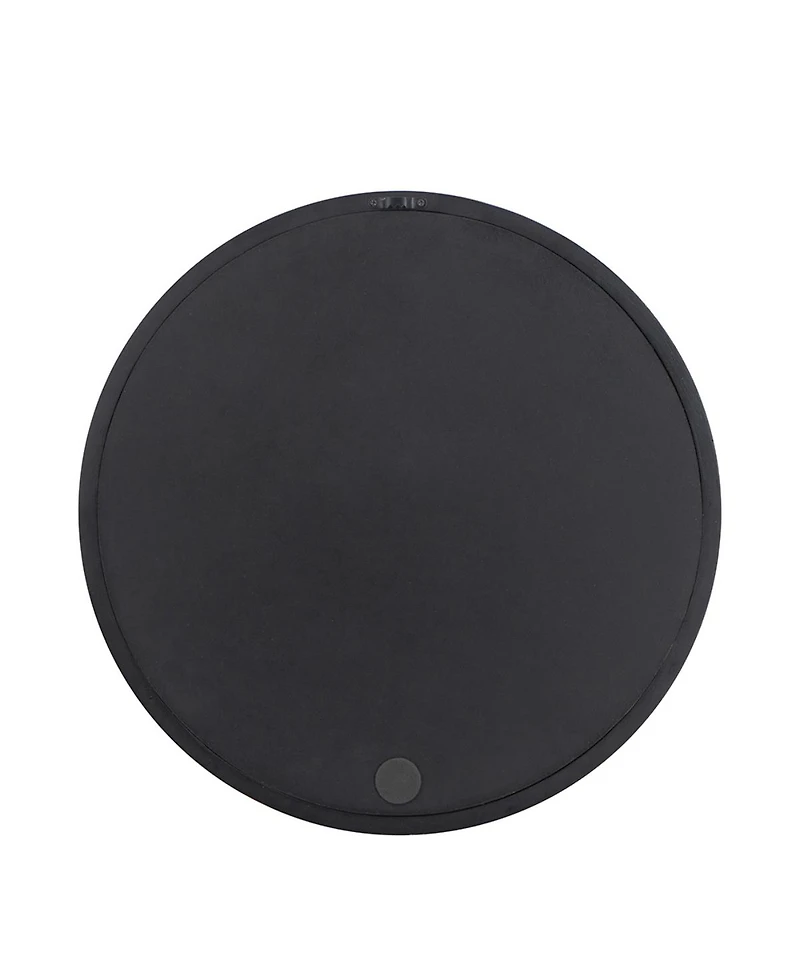 Laoties 20" Round Solid Mango Wood Wall Mirror, Mid-Century Modern Circle Decorative Frame Mirror for Entryway