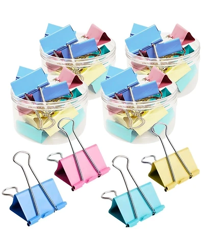 Danrong 2 Inch Binder Clips 48 Pack Colored Strong Steel Paper Clamps For Office Home School Supplies