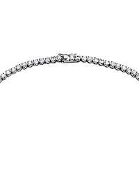 Genevive Brilliant White Gold Plated Sterling Silver Cz Twist Necklace