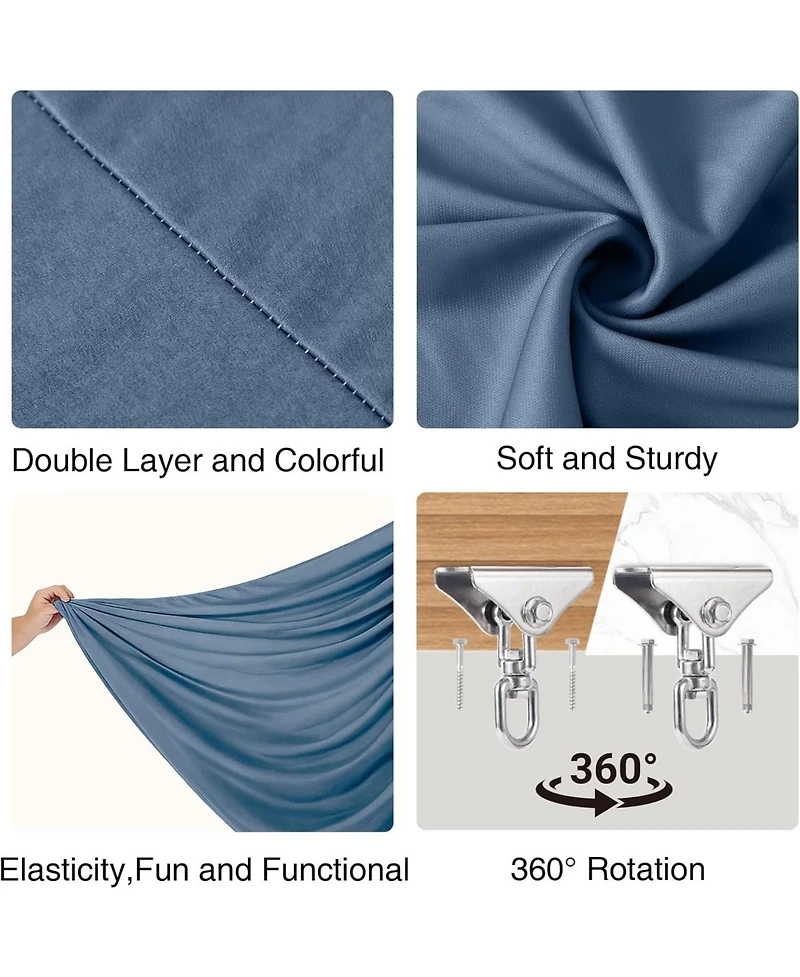 homfan Double-Layer Cotton Sensory Hammock Swing for Kids and Adults, 360degree(s) Swivel, Adjustable Height, Indoor and Outdoor