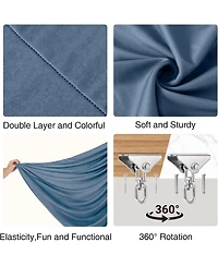 homfan Double-Layer Cotton Sensory Hammock Swing for Kids and Adults, 360degree(s) Swivel, Adjustable Height, Indoor and Outdoor