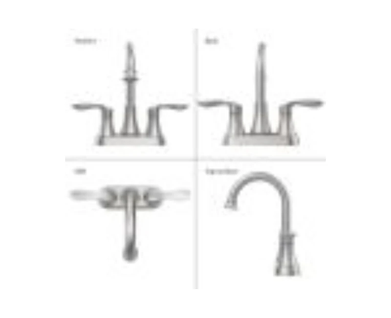 Busdays 2 Handle 4 Inch Brushed Nickel Bathroom Faucet Vanity Sink Faucet with Pop Up Drain and Supply Hoses