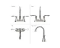 Busdays 2 Handle 4 Inch Brushed Nickel Bathroom Faucet Vanity Sink Faucet with Pop Up Drain and Supply Hoses
