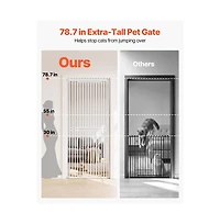 Ruie 78 in Extra Tall Pet Gate with Adjustable 28 to 34 in Width