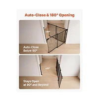Hardware Mounted Dog Gate for Stairs 30 in High and 31 to 48 in Wide