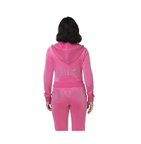 Juicy Couture Women's Luxe Velour Hoodie With Double Bling