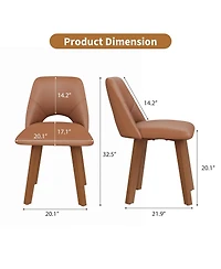 homfan Dining Chairs of 4, Pu Leather Upholstered Chairs with Wood Frame, Scratch-Resistant Padded Seat