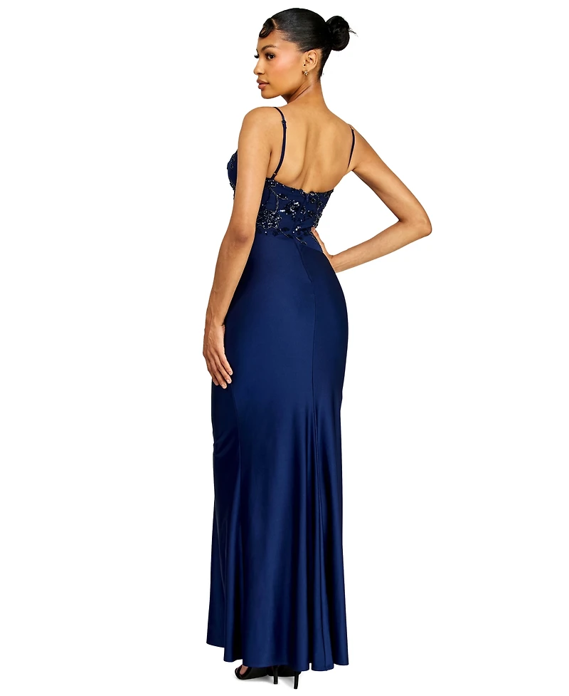 Alex & Sophia Juniors V-Neck Dress
