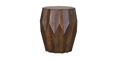 HomeRoots 23" Solid Wood Drum End Table