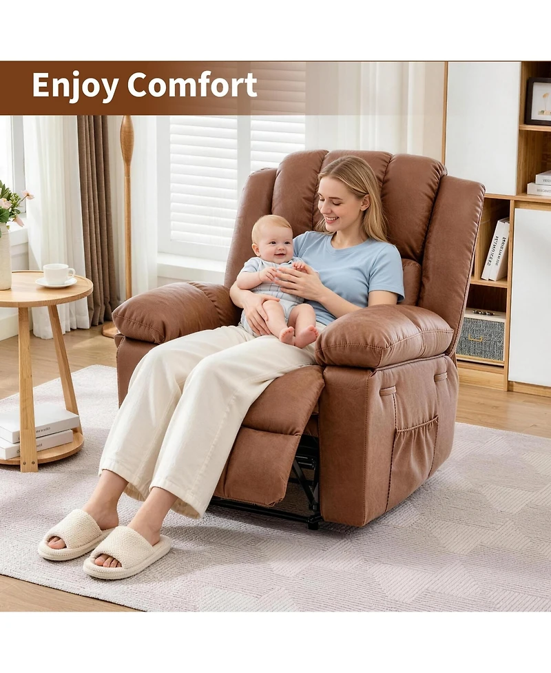 homfan Oversized Recliner Chair for Adult,150degree(s)Recliner Chairs Ergonomic Nursery Chairs, Extra Wide Manual Recliners,