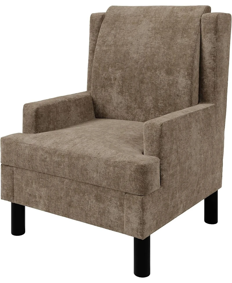 homfan Wingback Accent Chair for Living Room, Mid-Century Modern Reading Chair with Chenille Upholstery, High Back, Pillow and Wood Legs