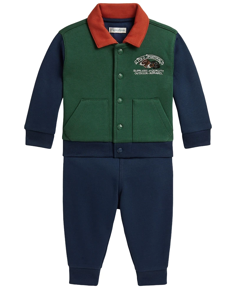 Polo Ralph Lauren Baby Boys' Long-Sleeve Sportsman Fleece Jacket and Pants, 2-Piece Set