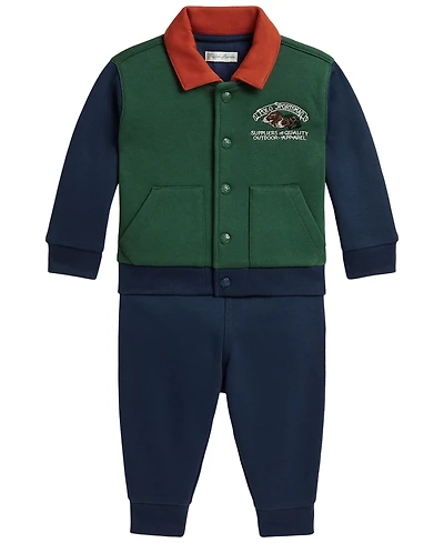 Polo Ralph Lauren Baby Boys' Long-Sleeve Sportsman Fleece Jacket and Pants, 2-Piece Set