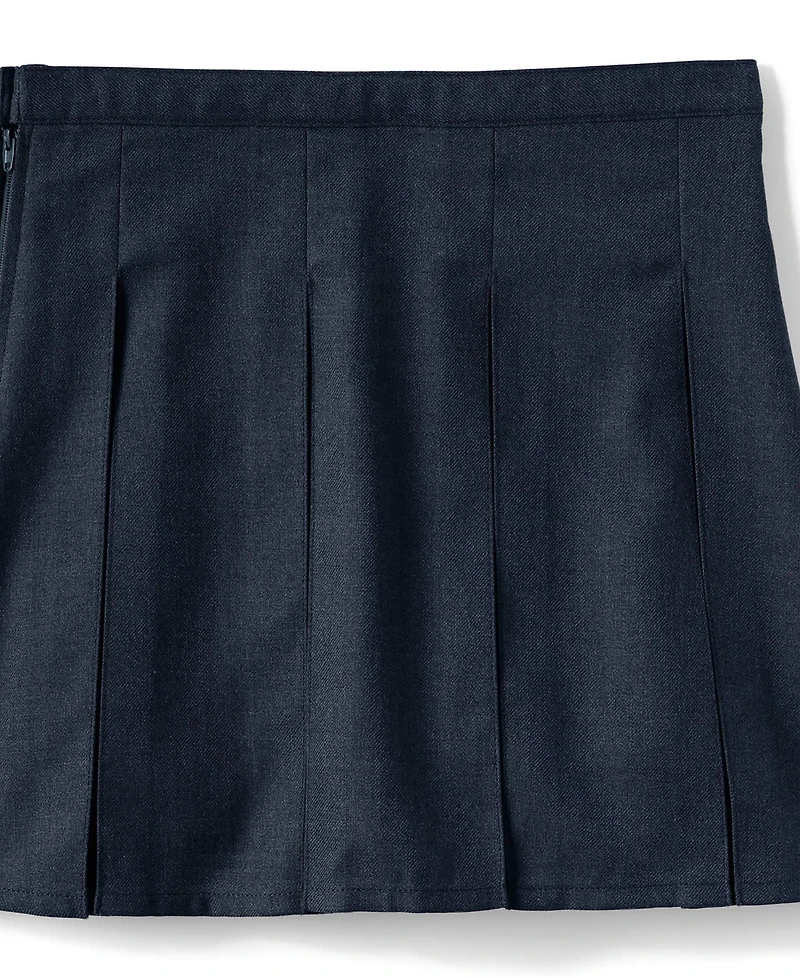 Lands' End Girls Box Pleat Skirt Top of Knee