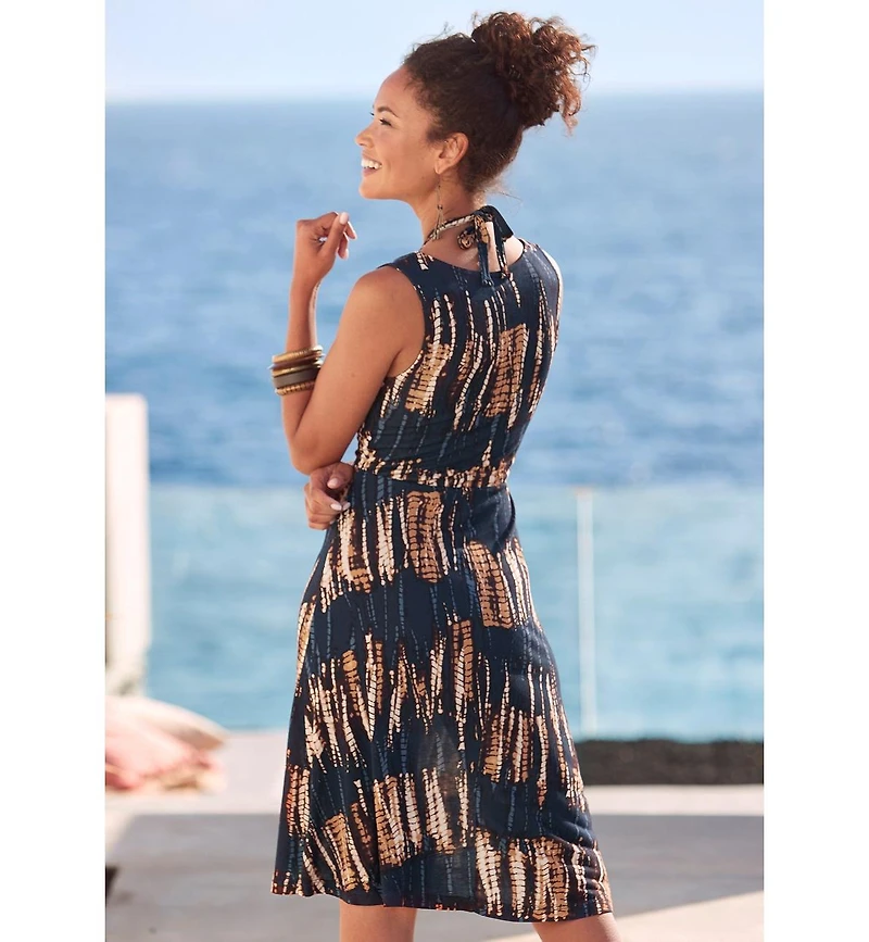 Lascana Women's Strap Detail Printed Dress