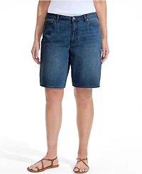 Lands' End Women's Lightweight Denim Mid Rise 10" Shorts