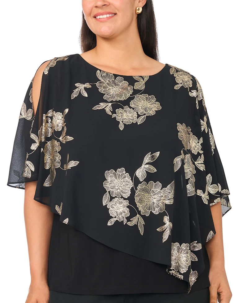 Msk Plus Combo Overlay Crewneck Top