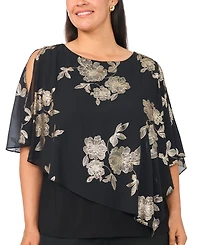 Msk Plus Combo Overlay Crewneck Top