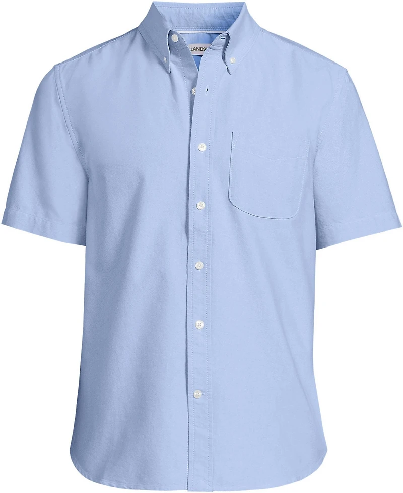 Lands' End Men's Short Sleeve Classic Fit Sail Rigger Oxford Shirt