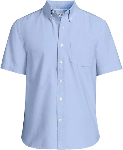 Lands' End Men's Short Sleeve Classic Fit Sail Rigger Oxford Shirt