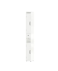 Busdays 67.51 Inch Tall Bathroom Storage Cabinet with Adjustable Shelves Slim 2 Doors Freestanding Anti Tip Open Compartments for Small Spaces
