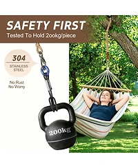 Piscifun Heavy Duty Tree Swing Hammock Hanging Straps With Carabiners 2 Pack