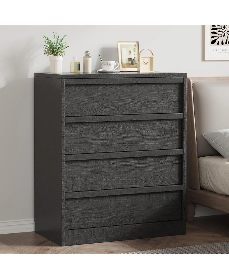 homfan 4-Drawer Dresser – 39.3" Tall Freestanding Storage Chest for Bedroom, Living Room and Hallway
