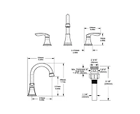 Busdays 8 Inch Widespread Bathroom Faucet 2 Handle 3 Hole 360 Swivel Spout Vanity Sink Basin Faucet