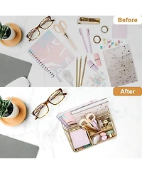 Danrong Mesh Metal Desk Organizer with Drawer Multi Compartment Storage