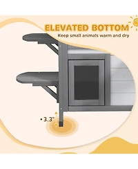 Ruie 2 Story Wooden Outdoor Cat House Weatherproof Enclosure with Openable Roof
