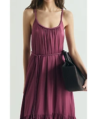 Scalpers Women's Braided Straps Maxi Scoop-Neck Dress