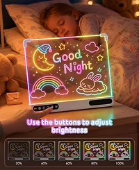 Sugift Rechargeable Neon Led Drawing Board with 7 Light Modes