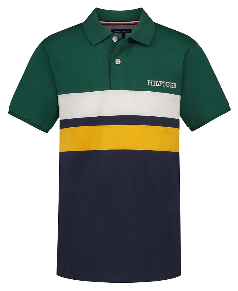 Tommy Hilfiger Boys' 2T-7 Paneled Short-Sleeve Polo Shirt