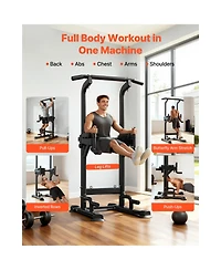 Sevorley Adjustable Power Tower Pull-Up and Dip Station with Back Pad, 330 lb Capacity