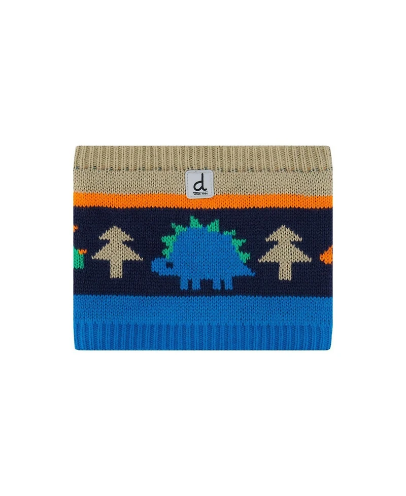 Deux par Deux Toddler Boy (2-4) Winter Knit Neckwarmer Dinosaur Print