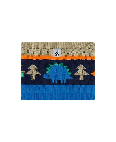 Deux par Deux Toddler Boy (2-4) Winter Knit Neckwarmer Dinosaur Print
