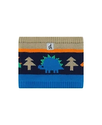 Deux par Deux Toddler Boy (2-4) Winter Knit Neckwarmer Dinosaur Print