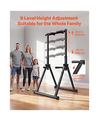 Sevorley Freestanding Foldable Pull-Up and Dip Station, 9-Level Height, 330 lb Capacity