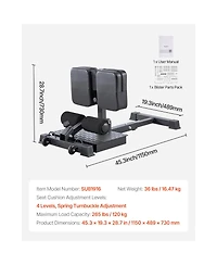 Sevorley Foldable Sissy Squat Machine, Adjustable Deep Squat Bench for Leg and Glute Training, 265 lbs