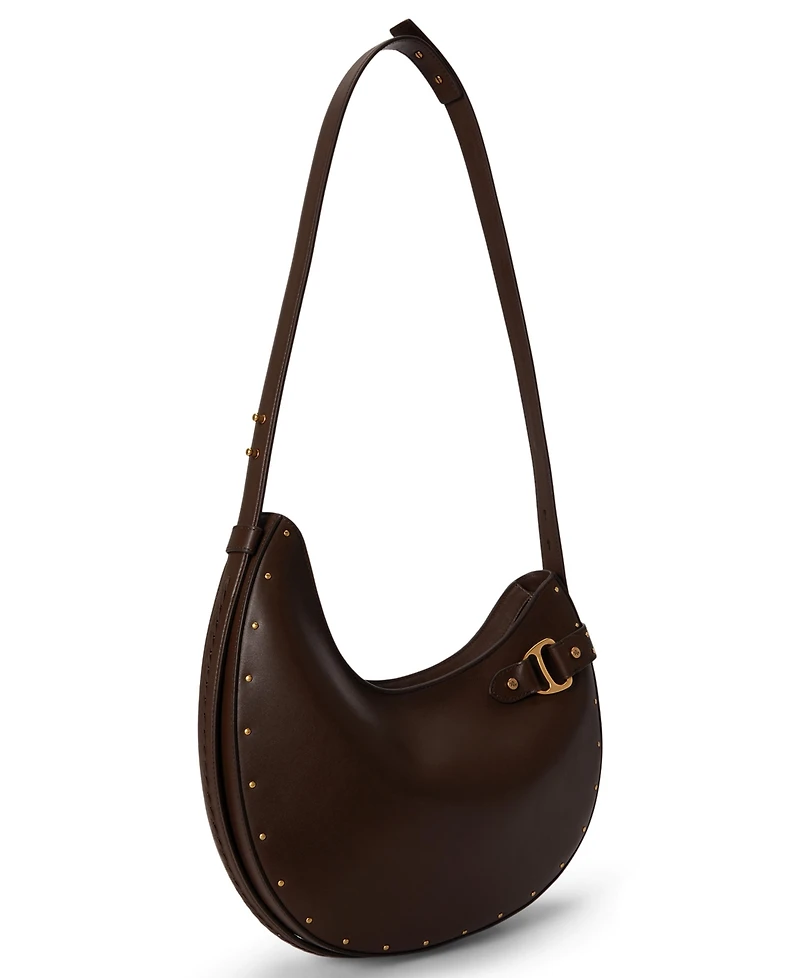 Lauren Ralph Lauren Studded Leather Tasha Medium Shoulder Handbag