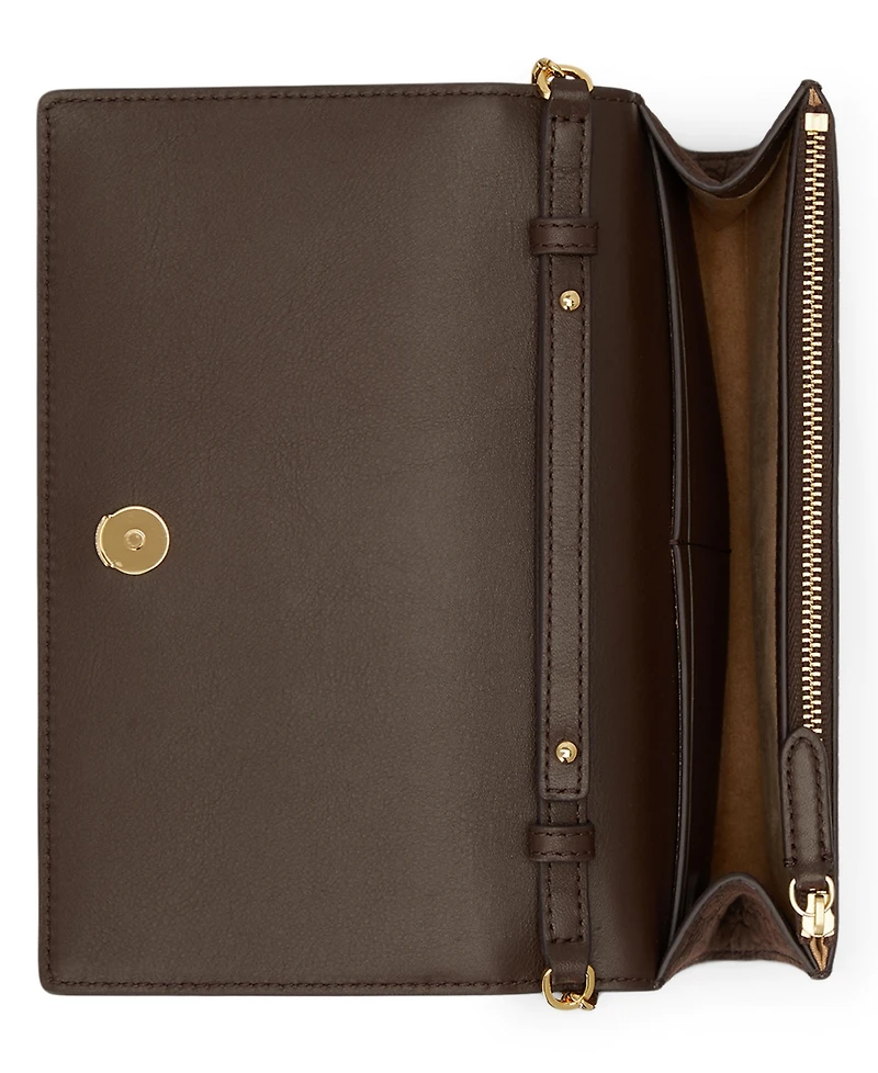 Lauren Ralph Lauren Crocodile-Embossed Medium Adair Ii Leather Crossbody Wallet