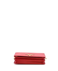 Pre-Owned Prada Chain Wallet Crossbody Saffiano Leather