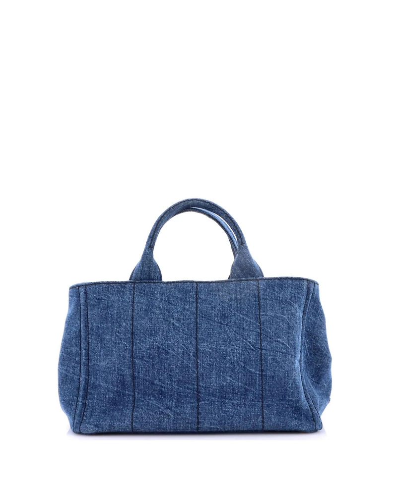 Pre-Owned Prada Medium Canapa Convertible Tote Denim