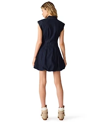 Steve Madden Women's Dyanne Collared Short-Sleeve Bubble Dress