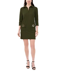 Msk Petite Collared Neck Scuba Crepe Shift Dress