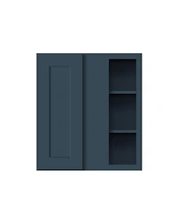 Boyel Living 30"H Standard Corner Wall Cabinets, Ready to Assemble Kitchen Cabinet with Solid Wood Frame, Soft-Close Slides and Hinge