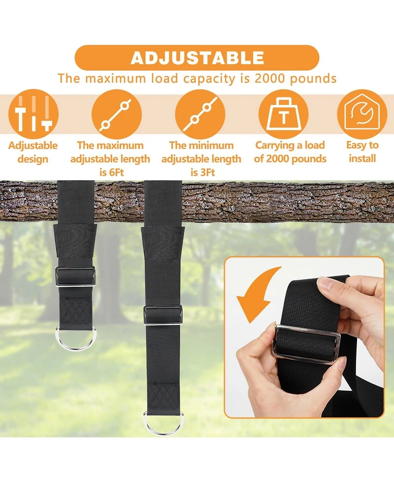 Piscifun Adjustable 2 Pack Tree Swing Straps Lbs Weight Capacity Heavy Duty Hanging Kit