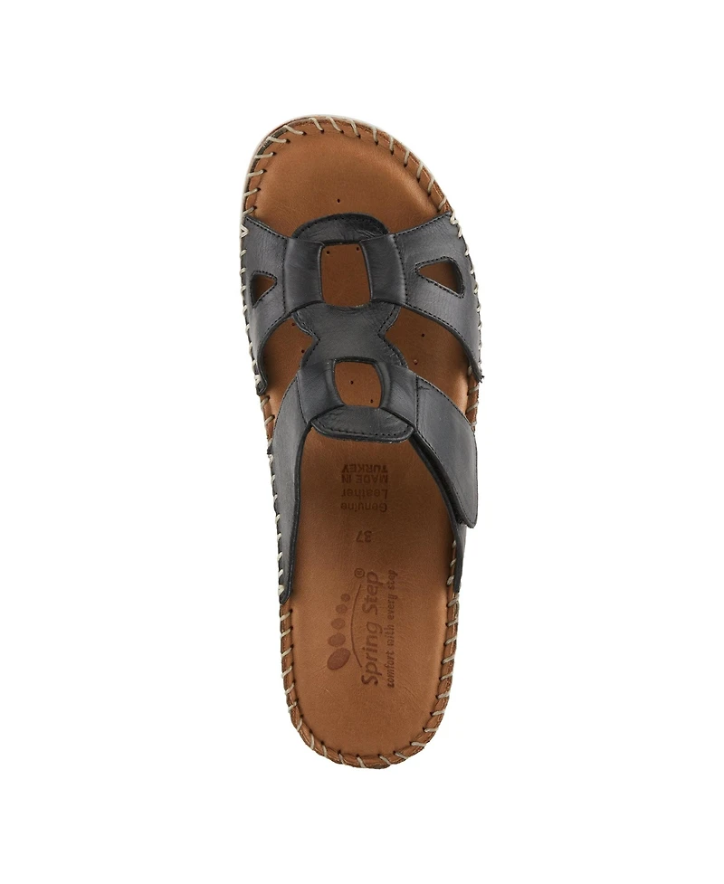 Spring Step Women's Montera Leather Slide with Buckle Closure Sandals